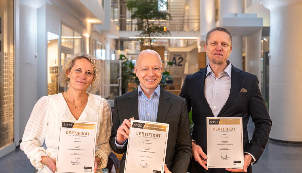 Certifierad Expert Säkerhetsskydd är en oberoende tredjepartscertifiering som verifierar kompetens och erfarenhet hos yrkesroller som arbetar med säkerhetsskydd. Foto: Anders Modin