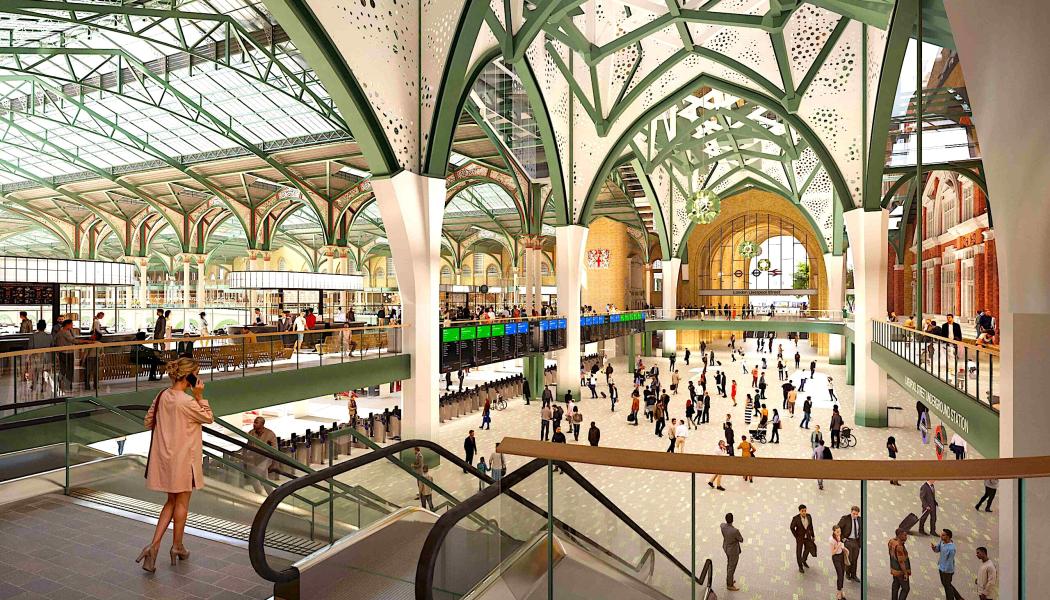 Network Rail visar en framtida ombyggd Liverpool Street- station i London. Stationen ska klara över 200 miljoner resenärer. Bild: Network Rail