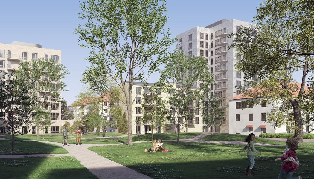 Östermalmspark i centrala Kristianstad. Foto: HSB