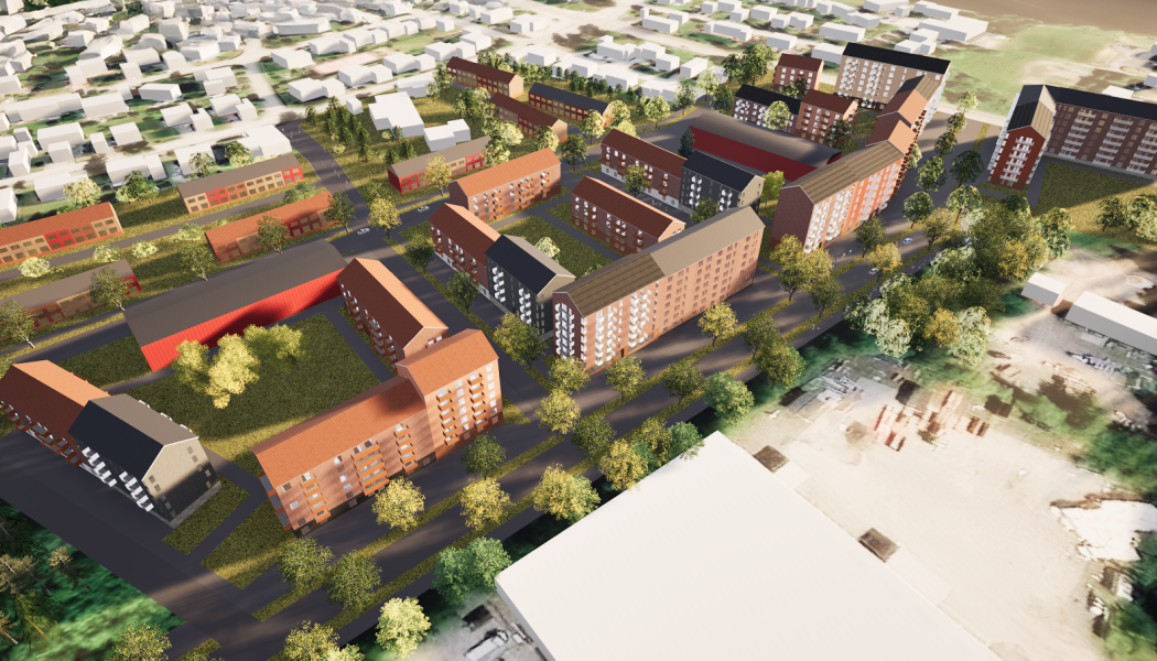 Ett nytt bostadsområde planeras på Söderslätt på Östteg. Illustraion och pressbild: Umeå kommmun