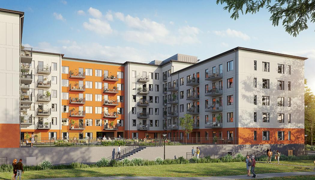 Bostadsområdet Råbylund i sydöstra Lund. Bild: Heimstaden