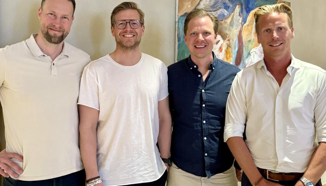 Fr vänster, Dan Jonsson, Conny Ryk, Markus Frisk samt Niklas Granström. Pressbild: LEJE Fastigheter / RYK GROUP