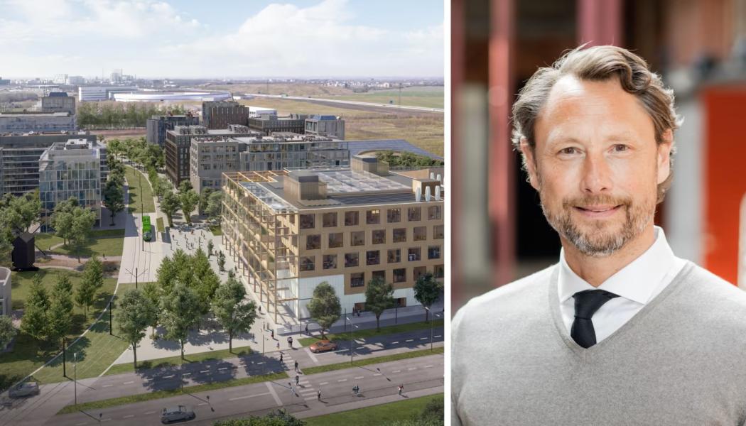 Science Village, Lunds nya innovationskluster, och Hans Andersson, affärsutvecklare på Wihlborgs. Foto: Wihlborgs