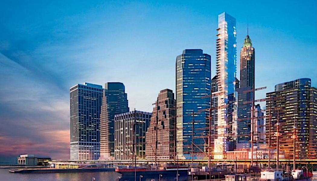 Seaport Residences vid 161 Maiden Lane i New York. Högsta huset i bilden. Ritad av Hill West Architects. Bild: Hill West Architects. 