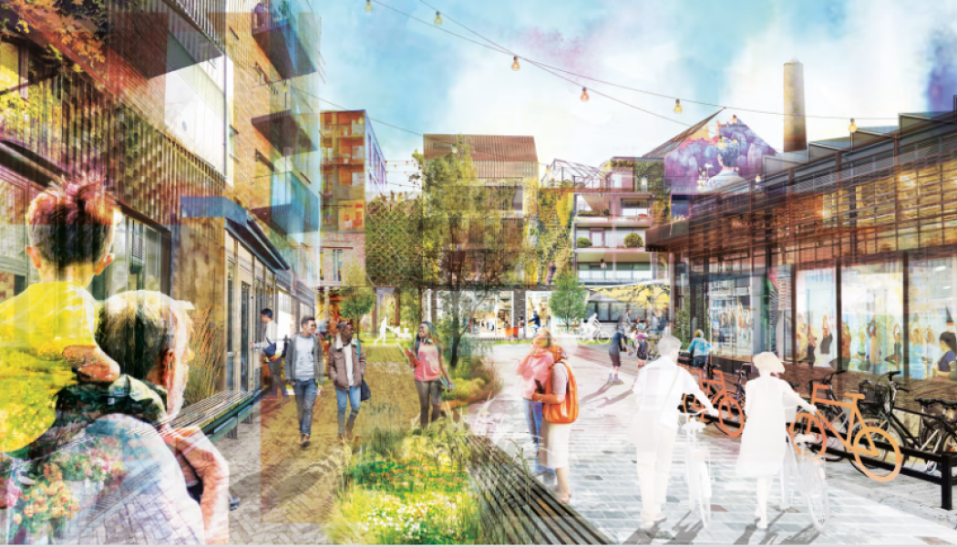 Visionsbild för det kommande Västerbro. Bild: Lunds kommun