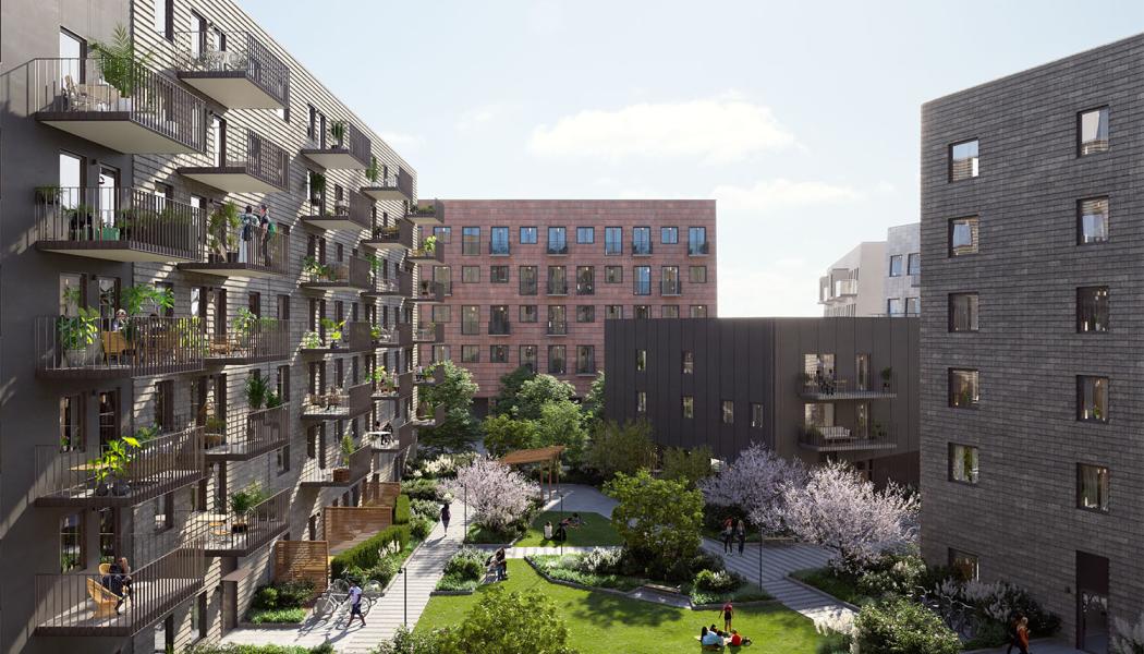 Riksbyggen, Brf Futura Lindholmsallén. Illustration: Riksbyggen