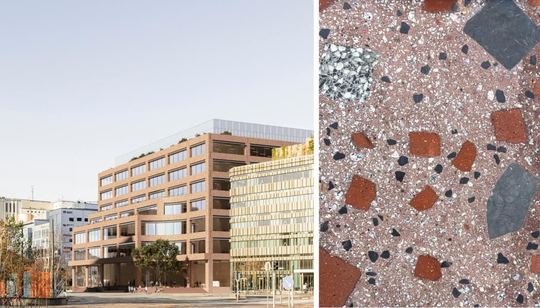 Fasaden på nya universitetsbyggnaden Amphitrite i Malmö – en blandning av historia och framtid