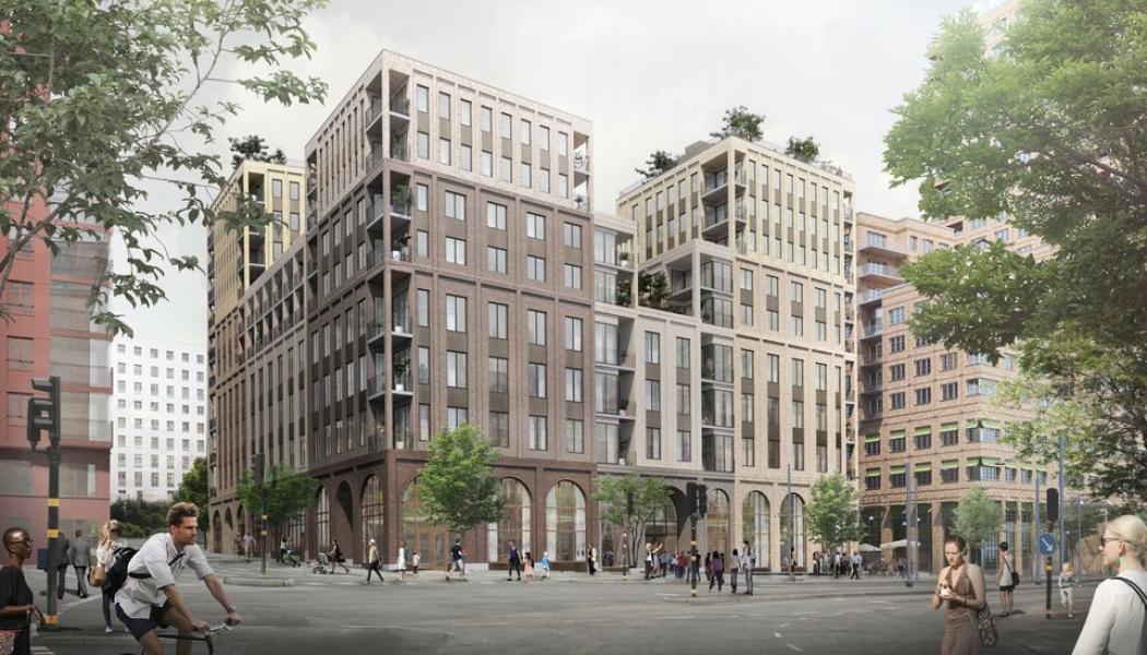 Visionsbild kvarteret Ribosomen Humlegården Fastigheter. Pressbild: Einar Mattsson