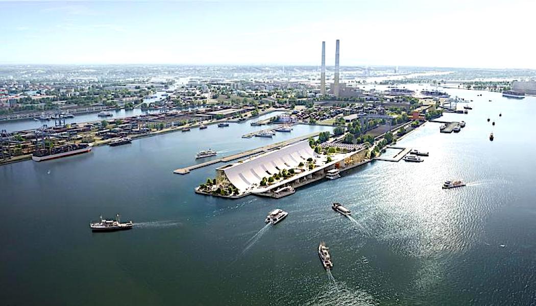 Visualisering av Brise-Vent Havre Harbour Museum, där en tidigare hamnstruktur byggs om till publik kulturmiljö vid kajen i Le Havre. Bild: LYT-X Studio