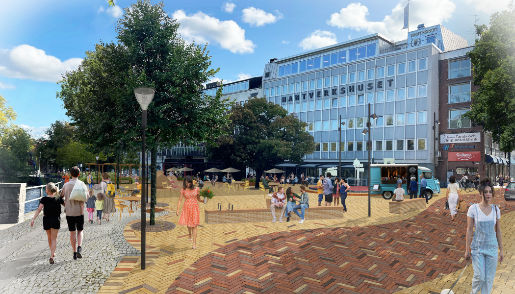 Så här kan Fisktorget komma att se ut efter ombyggnationen. Illustration: Örebro kommun