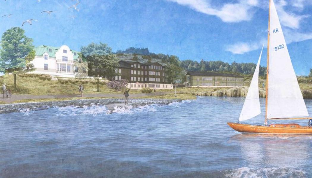 Sehlhall har fått bygglov för ett nytt vård- och omsorgsboende i Södra Lännersta i Nacka kommun. Illustration: Sehlhall