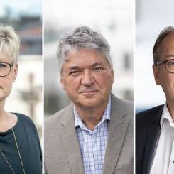 Marie Linder, förbundsordförande för Hyresgästföreningen, Anders Nordstrand, vd för Sveriges Allmännytta och Anders Holmestig, vd för Fastighetsägarna Sverige. Foto: Filippa Ländin/Per Myrestig/Olof Holdar Foto: Sveriges Allmännytta