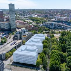 Vy med Fastigheterna Gårda 13:6 och 13:8 markerade Peter Svensson/BildbyrånSvensson