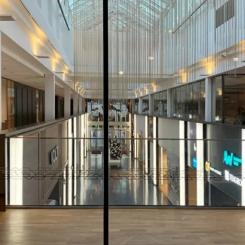 Utsikt från AIX kontor mot Forumkvarterets galleria. Foto: AIX.