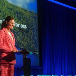 Kronprinsessan Viktoria talar på symposiet. Foto: Daniel Abrahamsson, Lindholmen Science Park