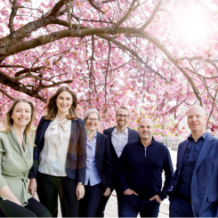 På bilden från vänster: Christin Carlsson, Amanda Tevell, Sofia Wollmann, Per Kaijser, Tomas Carlsson och Nicklas Westberg. Foto: Pavel Koubek.