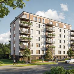 Illustration: Bonum Brf Lyckø i Rydebäck utanför Helsingborg. Pressbild: Riksbyggen