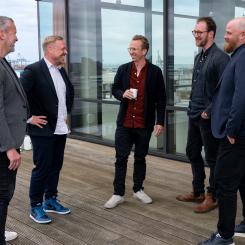 Silas Smed Andersen. Nya partners C.F. Møller Architects: Rune Bjerno Nielsen, Ola Jonsson, Franz Ødum, Thue Borgen Hasløv & Jonas Toft Lehmann Toft. Foto: C.F. Møller Architects