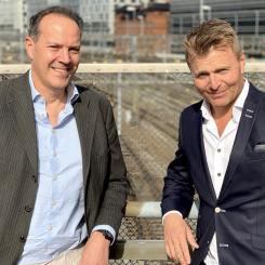 Carlo Pompili, vd för Telcred och Johan Weckström, marknadsansvarig på Telcred. Foto: Telcred