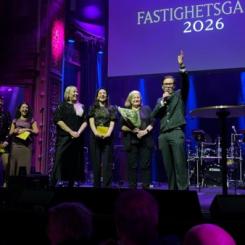 Priset för Årets Fastighetsbolag bostad delades ut på Fastighetsgalan 2026 den 4 februari. Pressbild: Stockholmshem