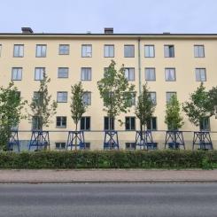 – De mobila träden skulle kunna placeras ut i ett bostadsområde på test för att undersöka behov och placering ihop med de boende, säger Carolina Aouseus, samordnare för utemiljö på ABK.  Foto: ABK