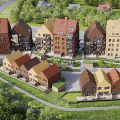 Exteriör Råå översikt. Pressbild: Riksbyggen