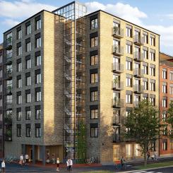 HSB Skånes senaste bostadsprojekt i Lund – HSB brf Fabrikören på Västerbro. Pressbild: HSB Regionalt