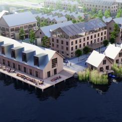 Visionen om Norra hamnen i Pietå. 
Visionsskisser: Forsgren Etzler / Kolbe Arkitektur / Outer Space Arkitekter