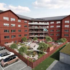 Äldreboendet Haraldsbo i Falun. Pressbild: Skanska