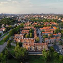 Drönarbild på stadsdelen Göta, Borås. Fotograf: Tomas Eriksson
Pressbild mynewsdesk via bostäder i borås