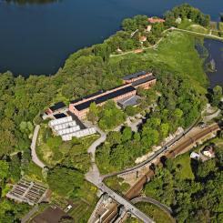 Flygfotot Norra Djurgården. Foto: Bergslagsfoto