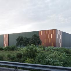 Projektet som därefter inleddes omfattar tre logistikanläggningar om totalt cirka 77 000 kvm, hittills är två anläggningar färdigbyggda. Foto: Cantena