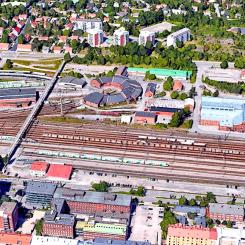 I Logomo, till höger i bilden, förenas historiska industrimiljöer med moderna utrymmen och nytänkande planlösningar. Foto: Logomo