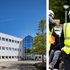 Wihlborgs A/S portföljchef Johan Toft bredvid Lautrupvang 3 i Ballerup, Danmark. Foto: Wihlborgs