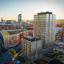 Mimers bostadsprojekt Hulte har utsetts till vinnare av Arkitekturpriset i Västmanland 2025. Pressbild: Bostads AB Mimer