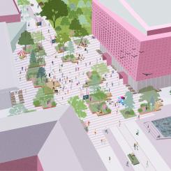 Nya Corson, Campus Valla, Linköping. Av: Skiss/illustration: Funkia