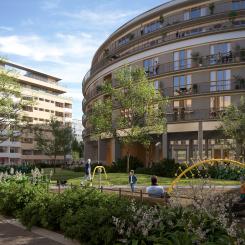 Köerna till att få en studentbostad i Stockholm är kortare än normalt. På bilden Svenska Bostäders Campus Albano i Norra Djurgården. Foto: Svenska Bostäder