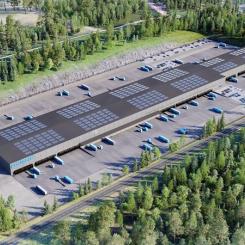 PostNord investerar 1,1 miljard kronor i en ny högteknologisk och hållbar terminal för paket- och pallhantering i småländska Vaggeryd, Jönköpings län.  Pressbild: PostNord Sverige