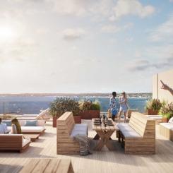Brf Panoramautsikten i Helsingborg. Illustration: Riksbyggen