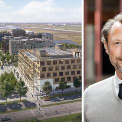 Science Village, Lunds nya innovationskluster, och Hans Andersson, affärsutvecklare på Wihlborgs. Foto: Wihlborgs