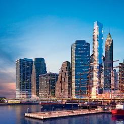 Seaport Residences vid 161 Maiden Lane i New York. Högsta huset i bilden. Ritad av Hill West Architects. Bild: Hill West Architects.