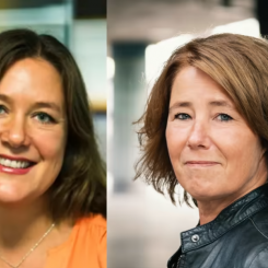 Sofia Berg Horner, chefsjurist på Riksbyggen och Johanna Frelin, vd på Riksbyggen. Foto: Riksbyggen