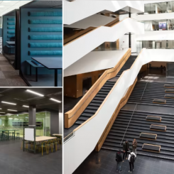 LINK Arkitektur har ansvarat för all inredningsarkitektur på Nya Ångström i Uppsala. Foto: Jason Strong
