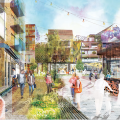 Visionsbild för det kommande Västerbro. Bild: Lunds kommun