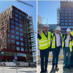 1KOMMA5°s nya Nordiska huvudkontor Fyrtornet i Malmö. Från v: Philipp Schröder, global CEO, David Sätterman, Nordiska COO, Marie-Isabelle Heiss, Chief of Staff, Martin Krull, Gunnar Jönsson, VD Sverige & Norden & Jannik Schall, Global CPO Foto: 1Komma5