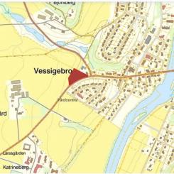 En översiktsbild på Vessigebro och den plats som är aktuell för en ny räddningsstation. pressbild falkenbergs kommun