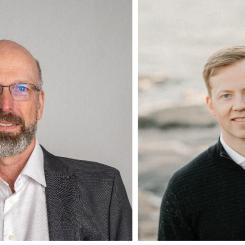 Petter Quinsgaard, vd för Smartvatten och Karl Sandelin, vd för LeakLook. Foto: Smartvatten