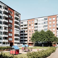 Bild från gården på Soldiset 1. Foto: Stena Fastigheter