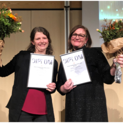 Årets Förvaltare 2023. Hanna Ceder, Lokal och Sophie Nyhus, Bostad. Foto: Förvaltarforum
